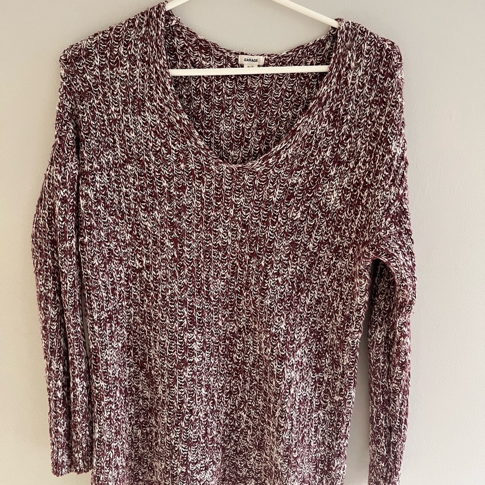 Garage Knits Sweater Red and White